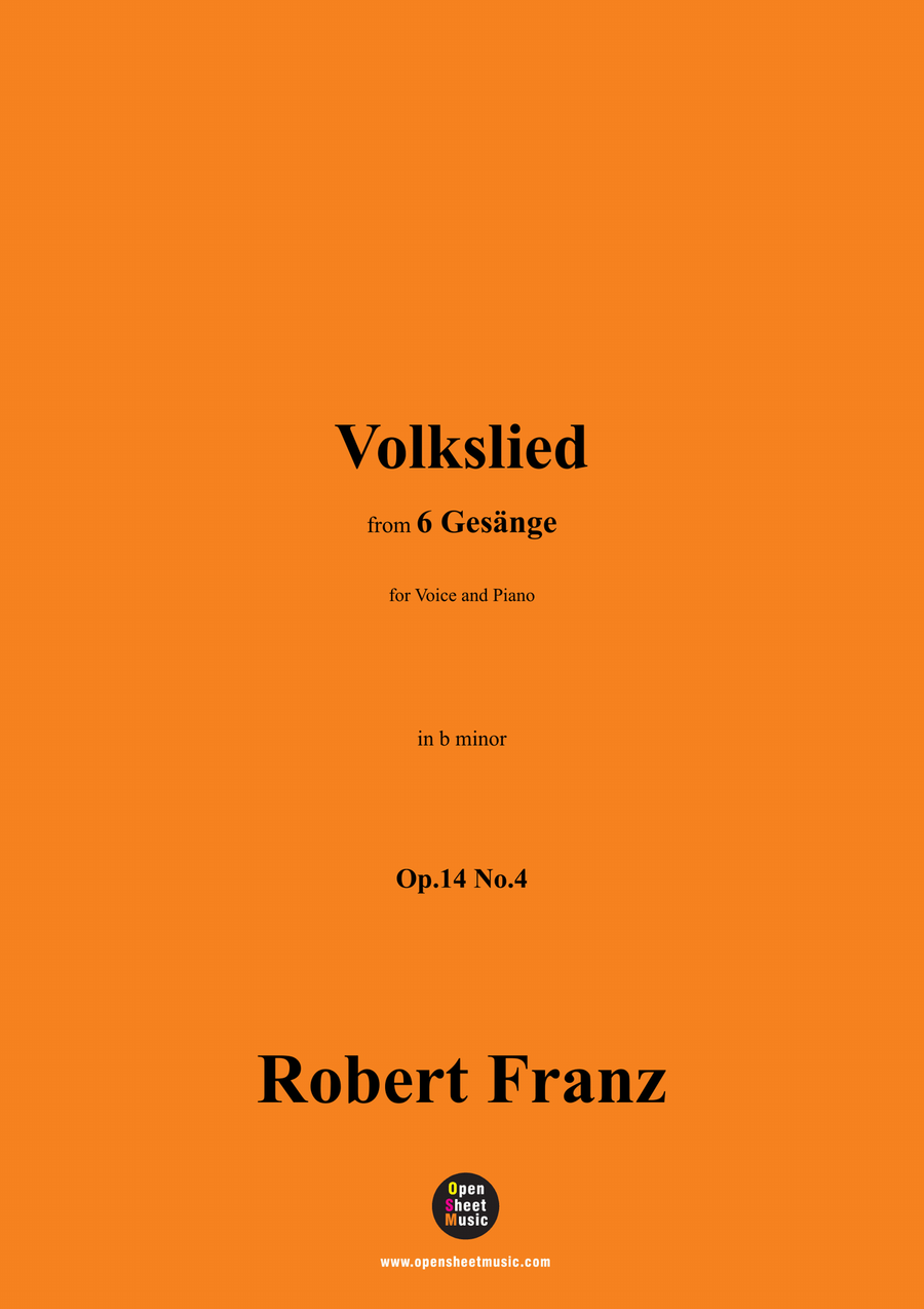 R. Franz-Volkslied,in b minor Piano, Vocal scores gallery preview page 1