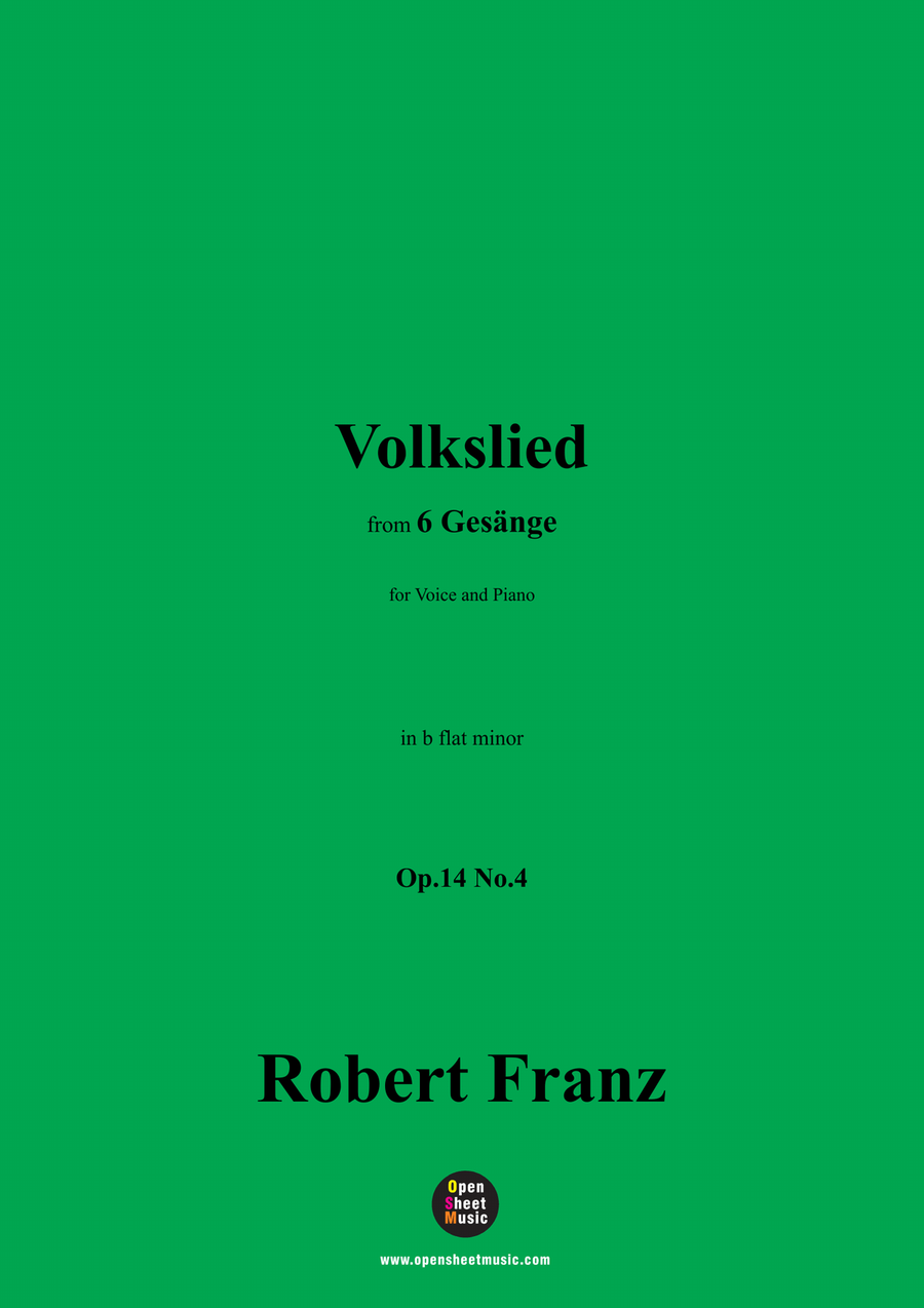 R. Franz-Volkslied,in b flat minor Piano, Vocal scores gallery preview page 1