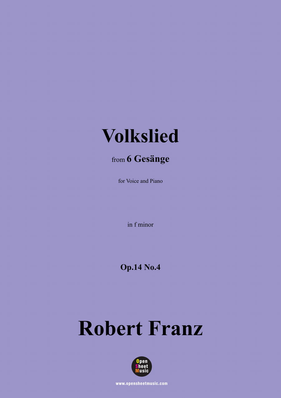 R. Franz-Volkslied,in f minor Piano, Vocal scores gallery preview page 1