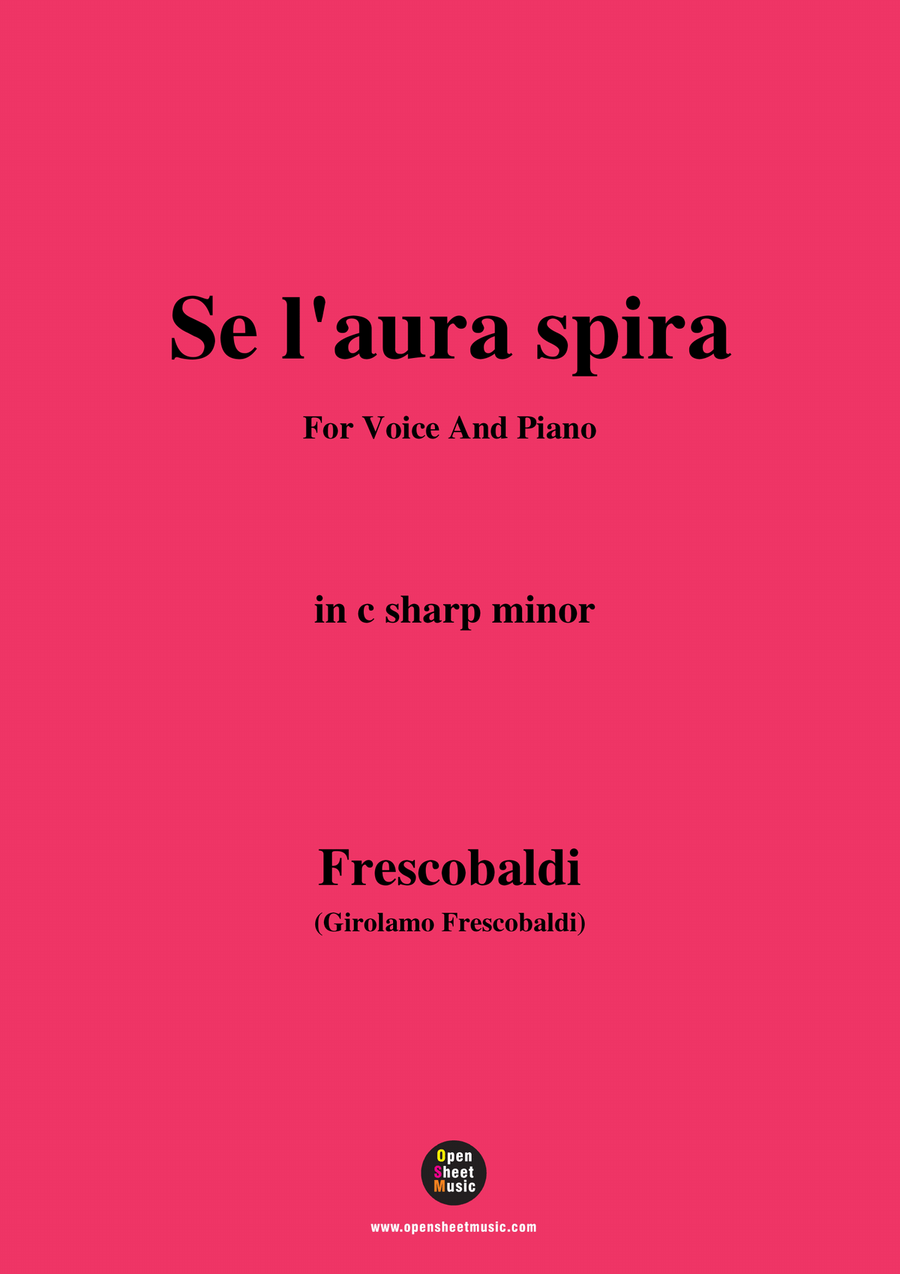 Frescobaldi-Se laura spira,in c sharp minor Piano, Vocal scores gallery preview page 1