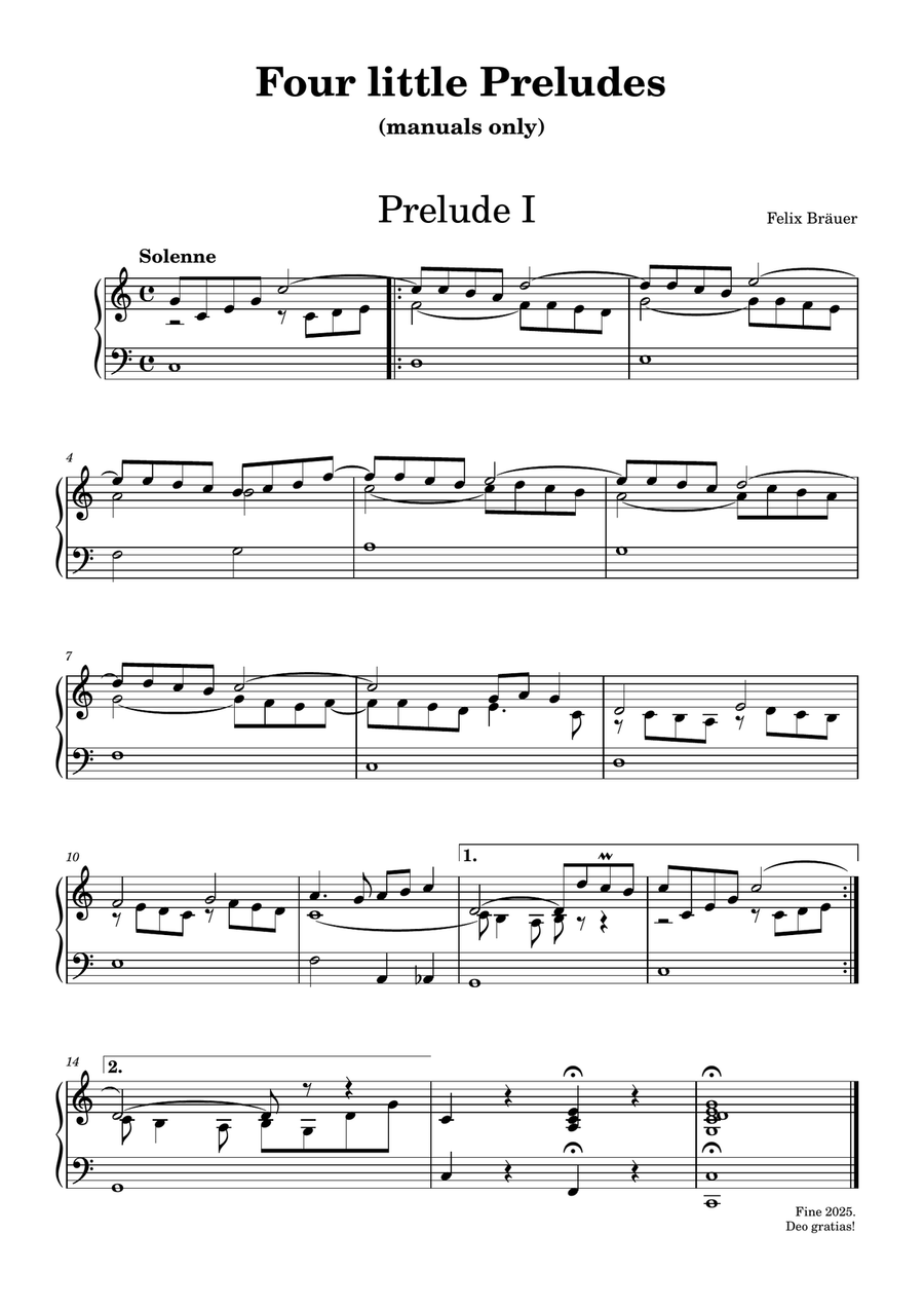 Four little Preludes (for organ, manuals only) Organ Solo scores gallery preview page 3