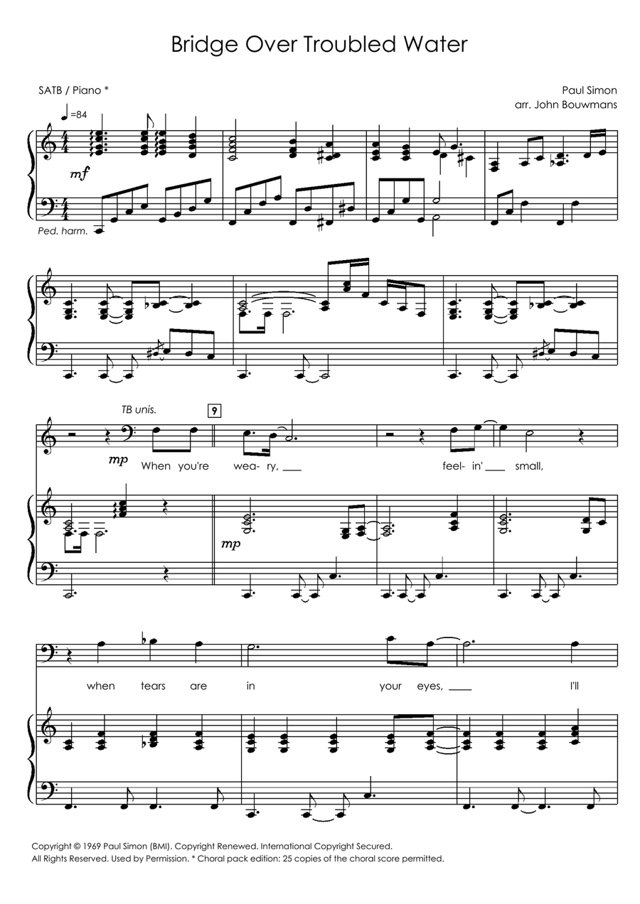 Bridge Over Troubled Water Choir scores gallery preview page 3