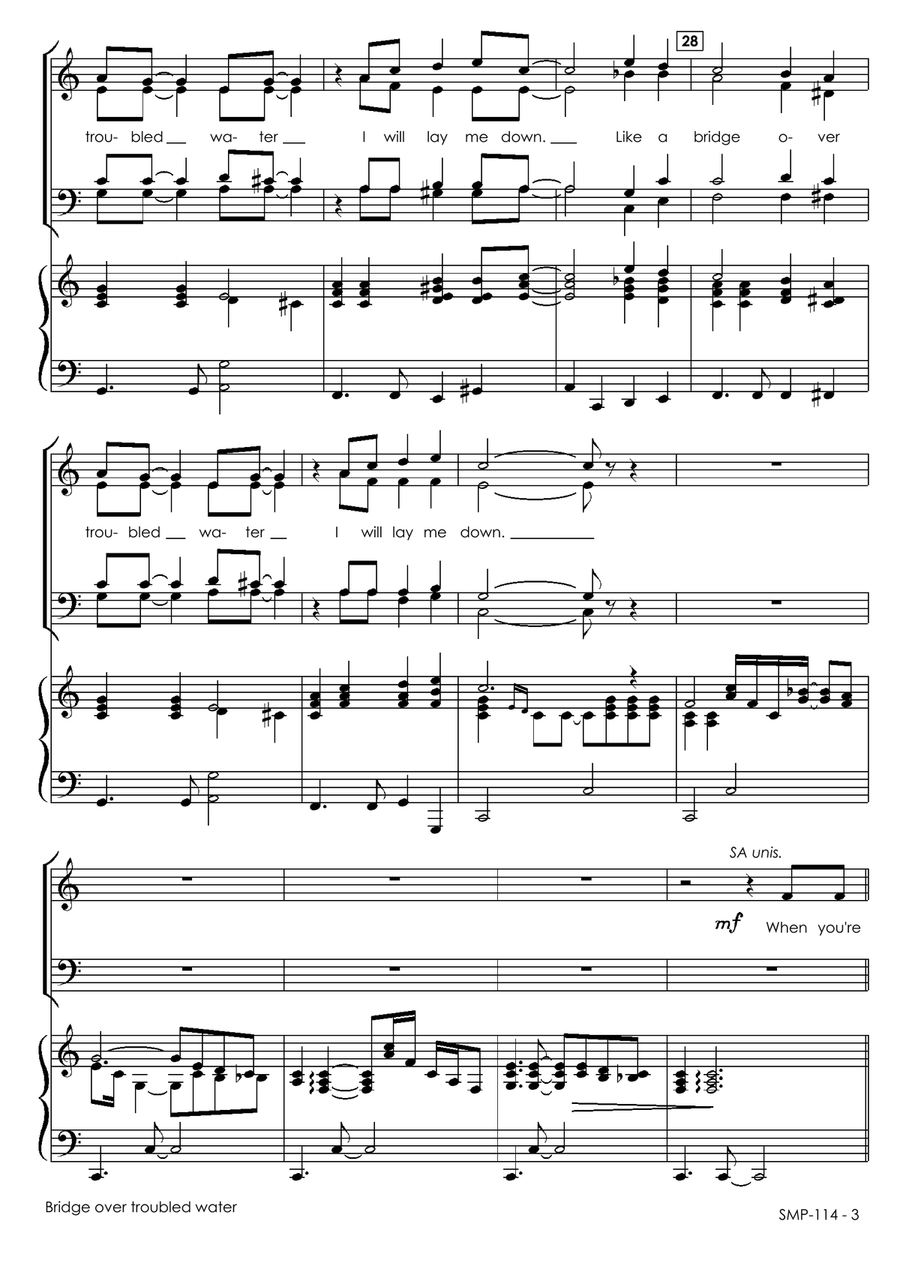 Bridge Over Troubled Water Choir scores gallery preview page 5