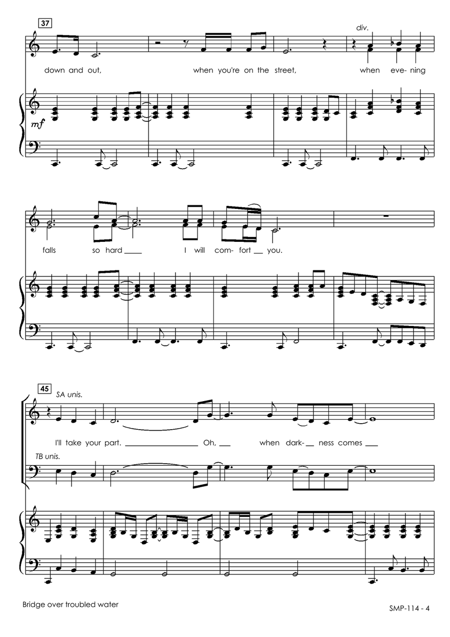 Bridge Over Troubled Water Choir scores gallery preview page 6