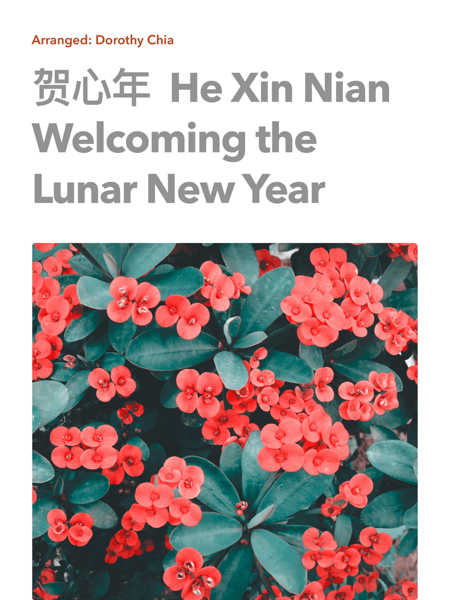 贺新年 He Xin Nian 贺新年 He Xin Nian Easy Piano scores gallery preview page 1