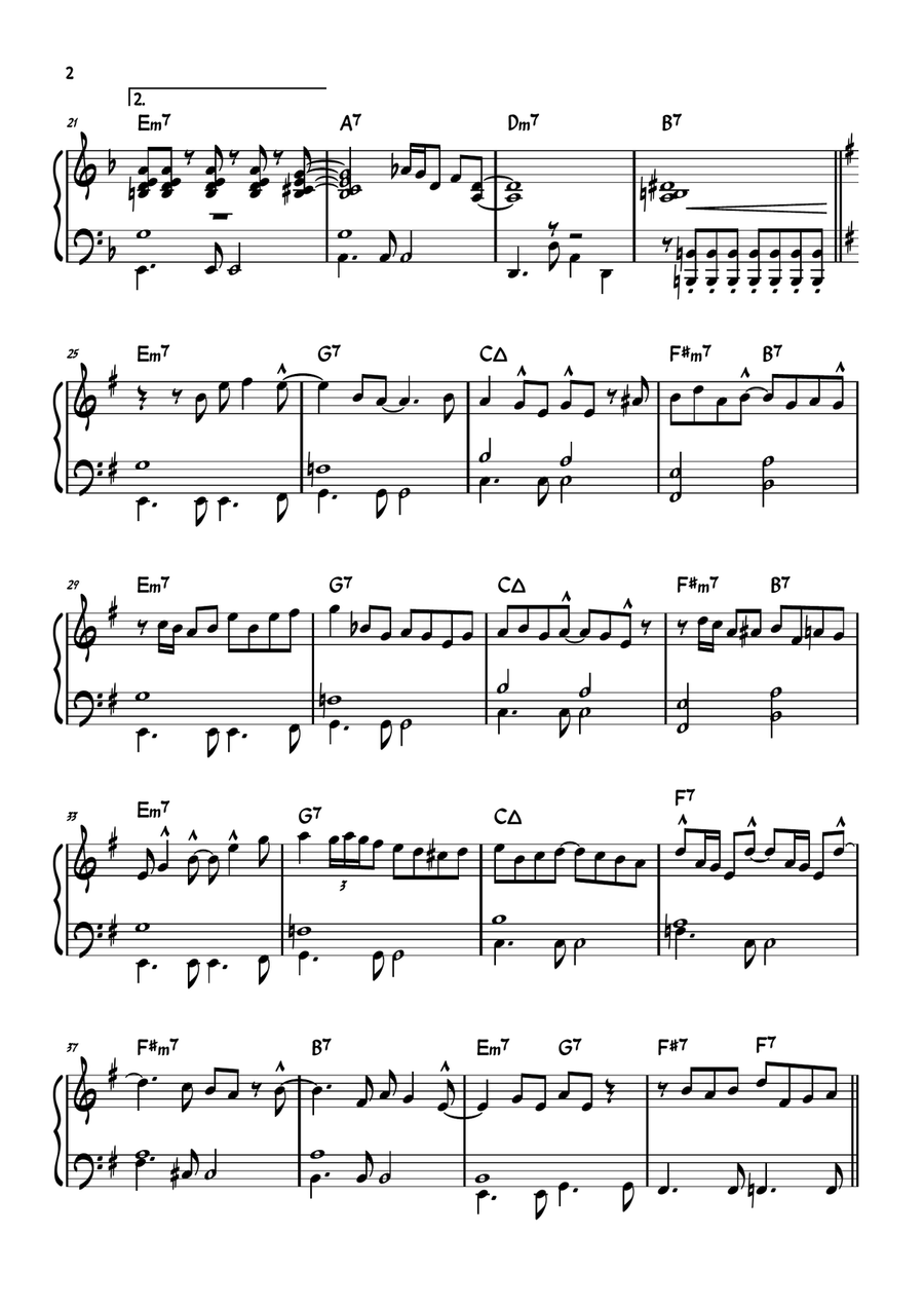 Sunny Piano Solo scores gallery preview page 2