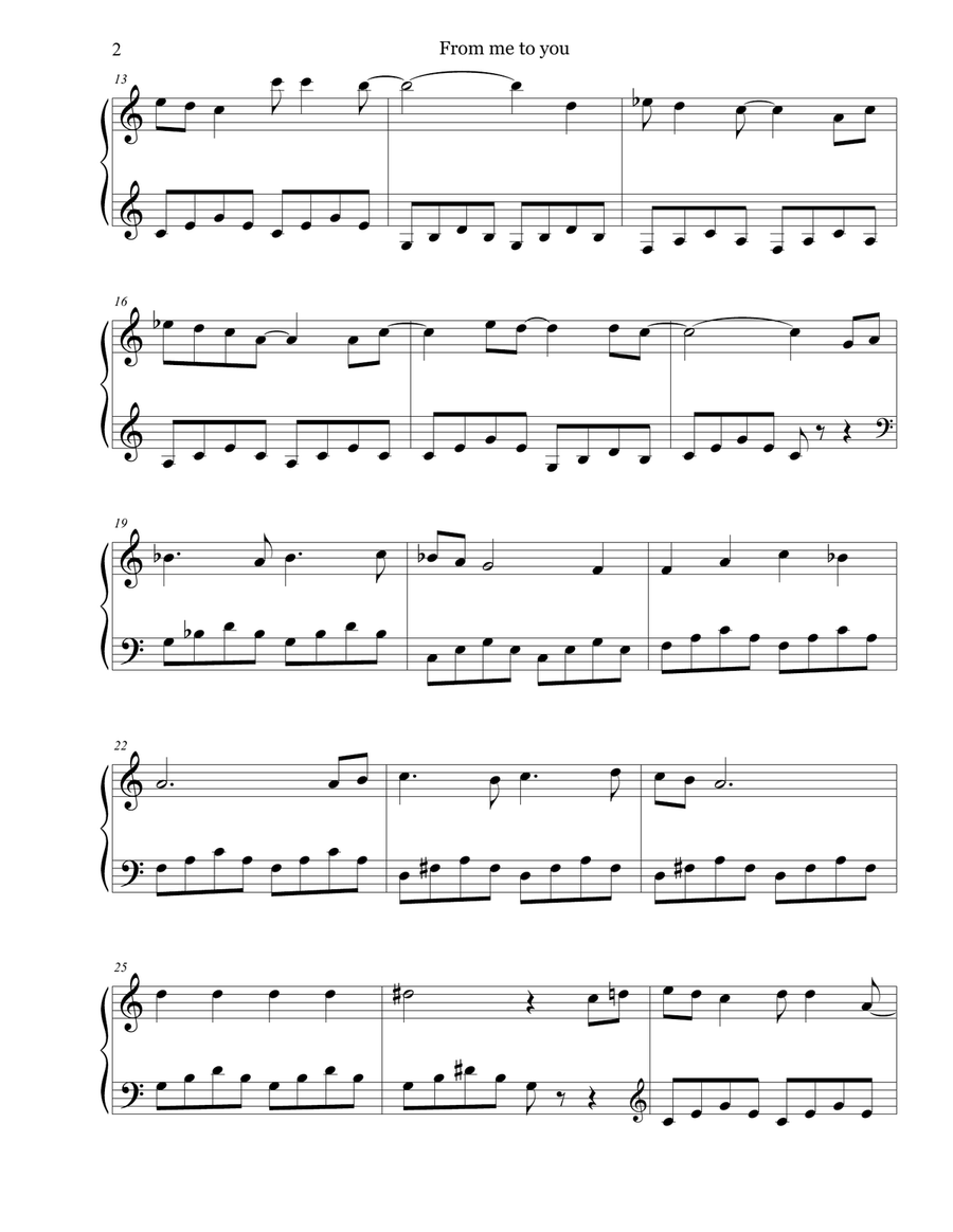 From Me To You From Me To You Piano Solo scores gallery preview page 2