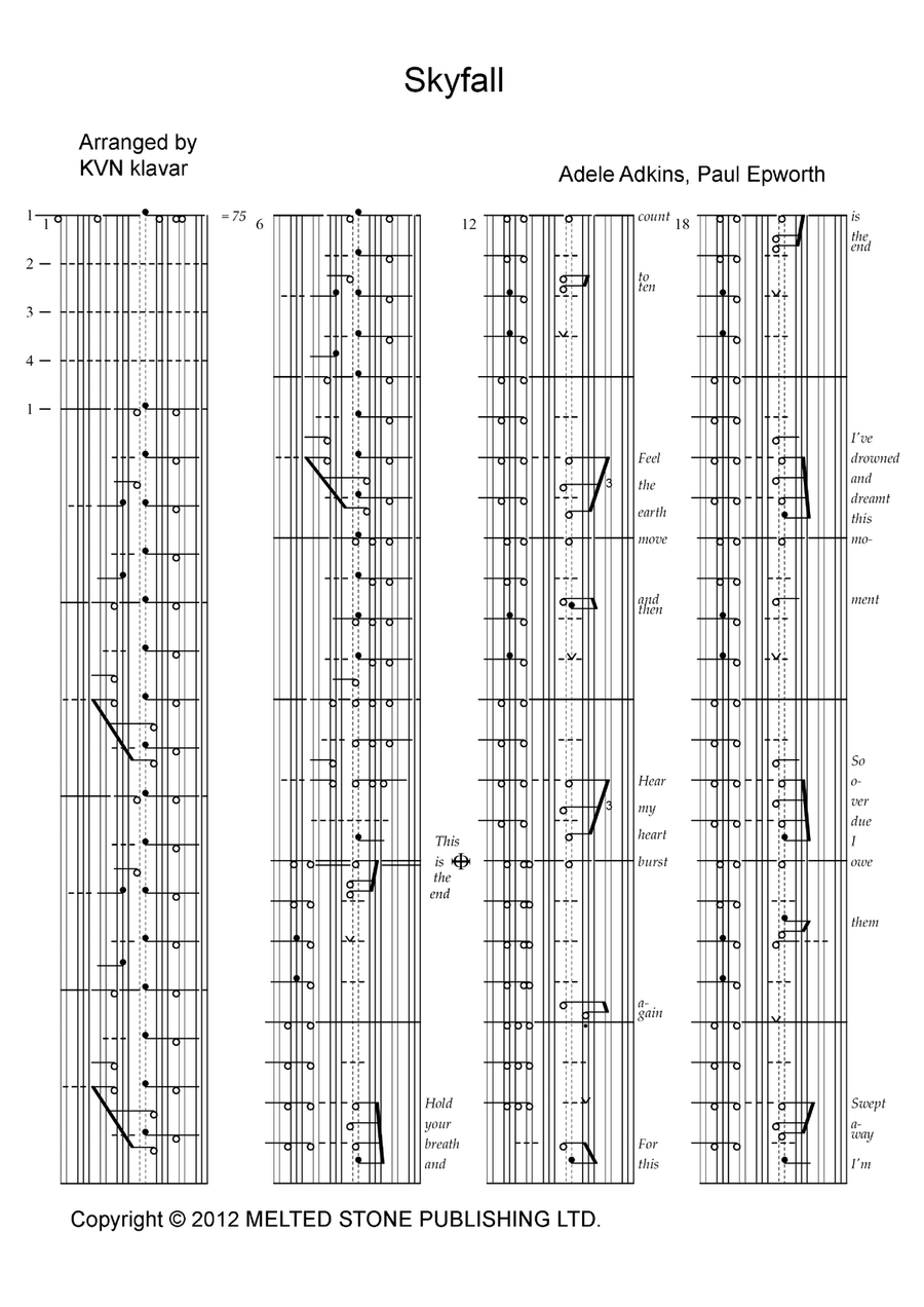 Skyfall Skyfall Piano, Vocal scores gallery preview page 1