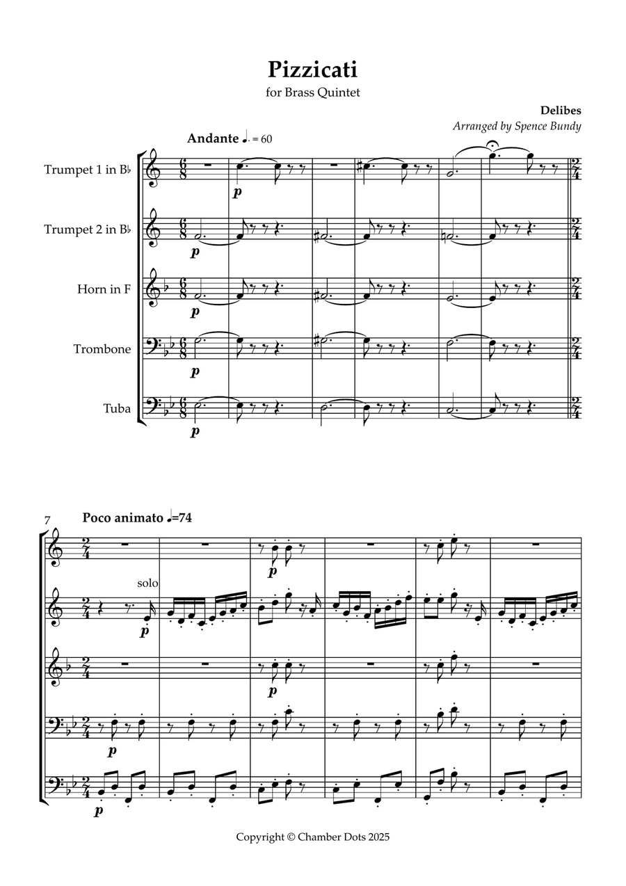 Pizzicati Pizzicati Brass Quintet scores gallery preview page 2