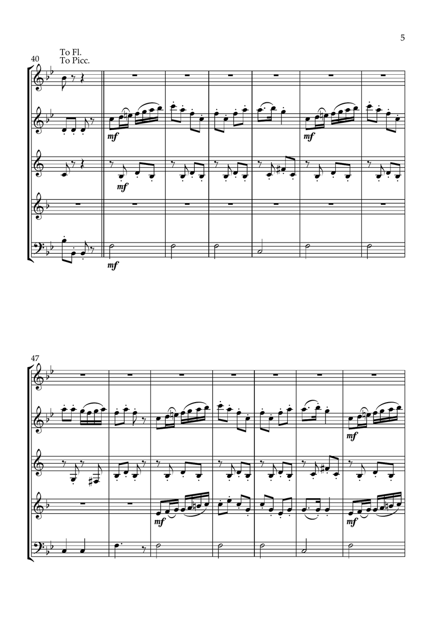 Rakes of Mellow Rakes of Mellow Woodwind Quintet scores gallery preview page 5