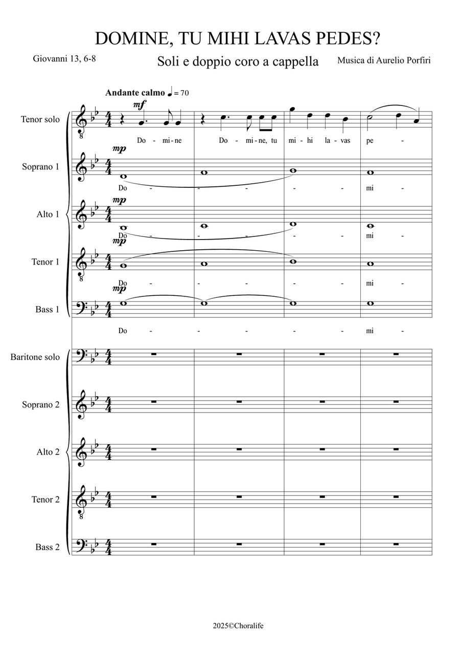 DOMINE, TU MIHI LAVAS PEDES 2-Part scores gallery preview page 1
