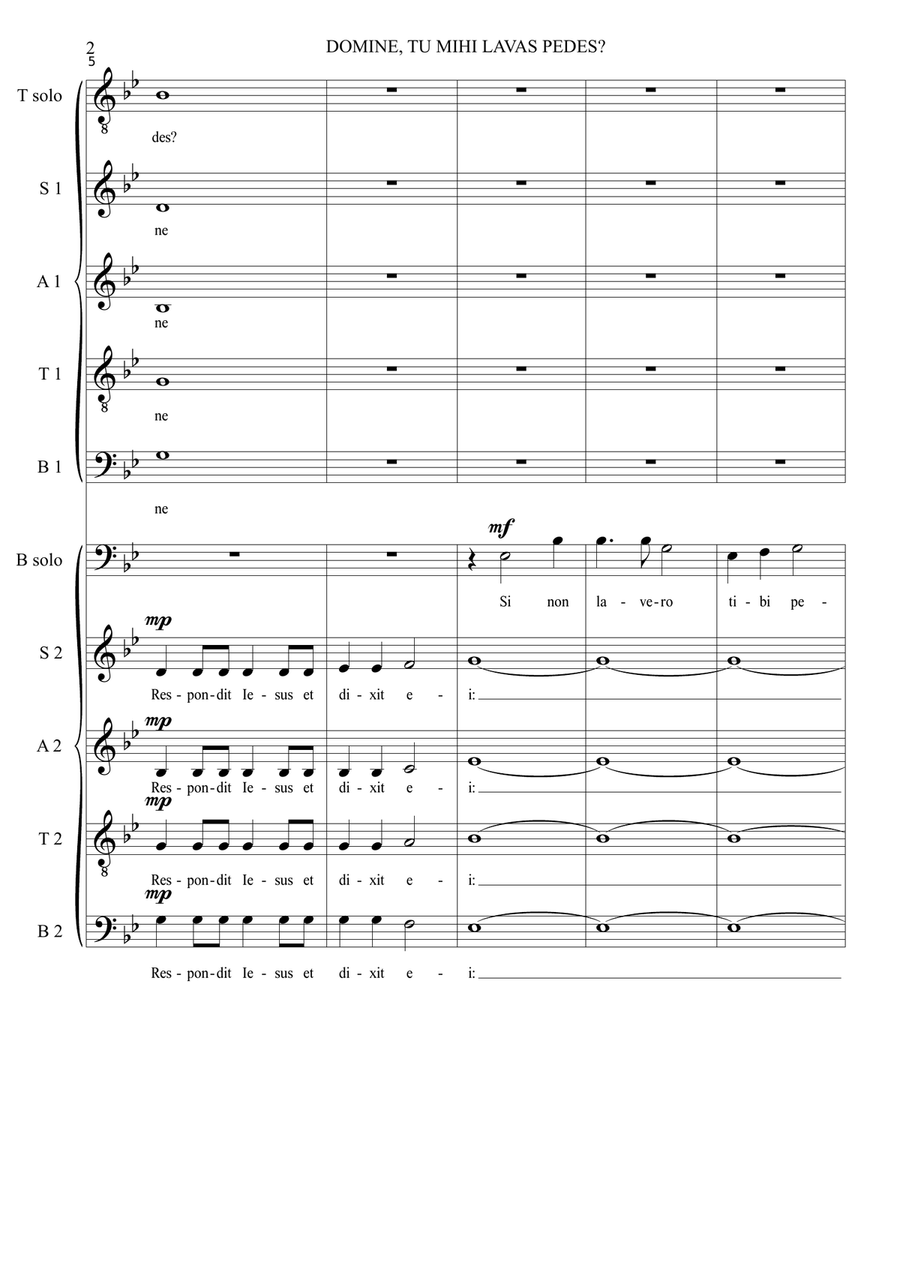 DOMINE, TU MIHI LAVAS PEDES 2-Part scores gallery preview page 2