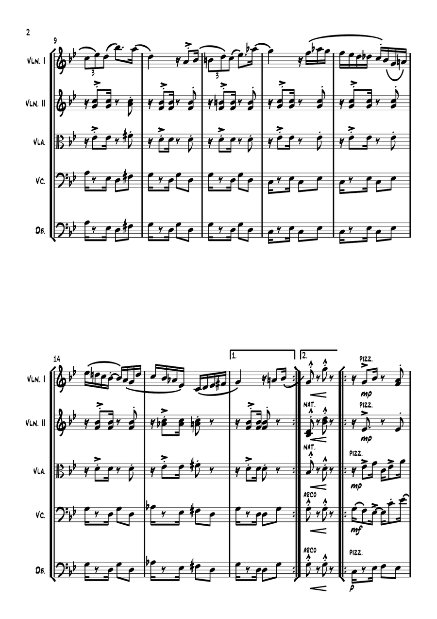 Melancolico Chorinho ( cordas) String Orchestra scores gallery preview page 2