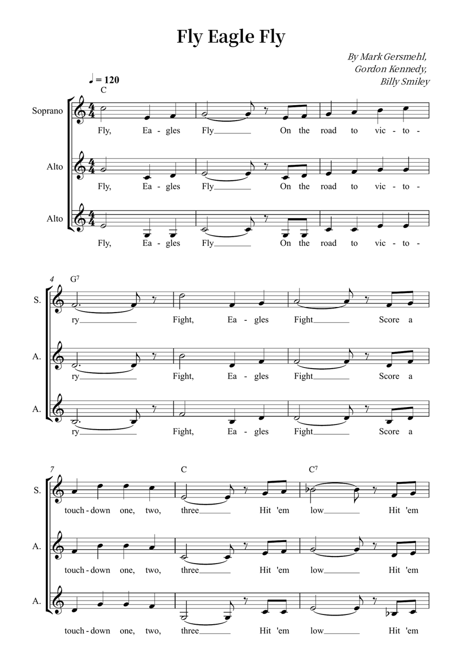 Fly Eagle Fly Fly Eagle Fly Women's Choir scores gallery preview page 1