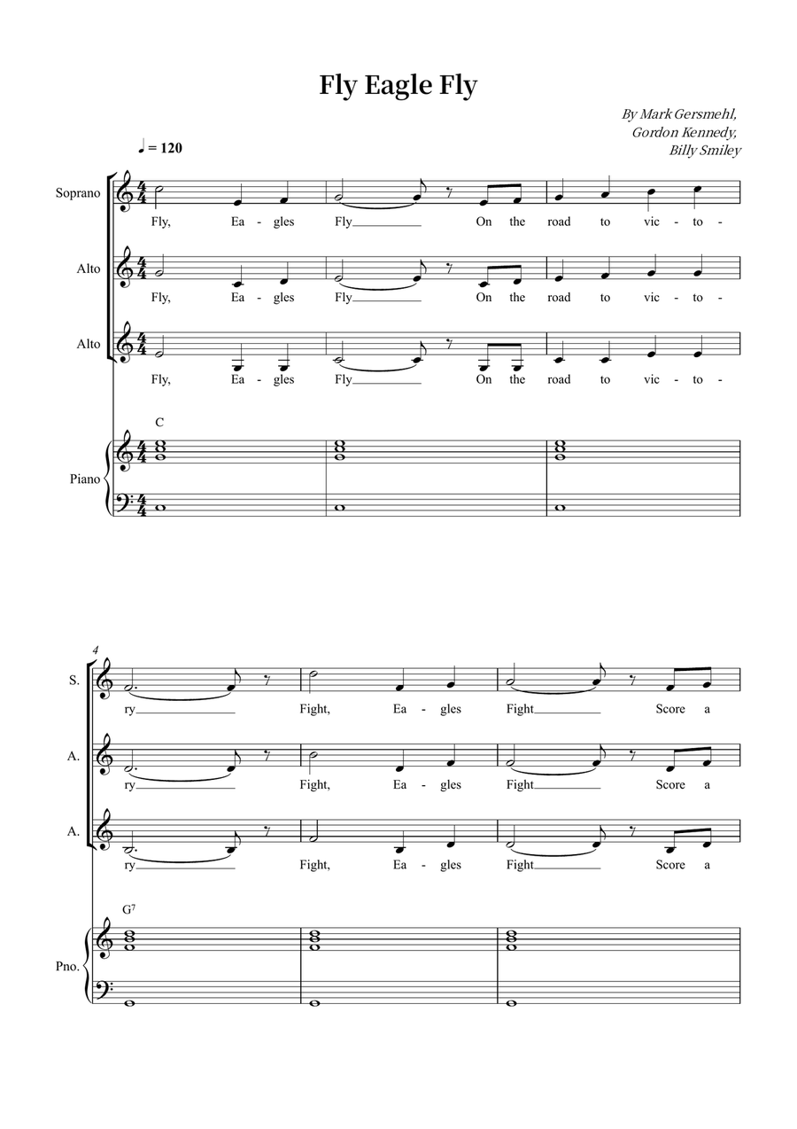 Fly Eagle Fly Fly Eagle Fly Women's Choir scores gallery preview page 1