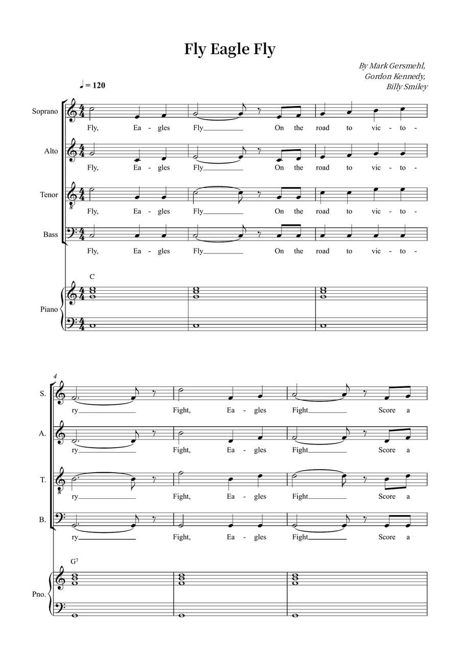 Fly Eagle Fly Fly Eagle Fly 4-Part scores gallery preview page 1