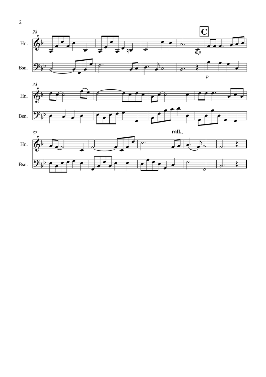 Shenandoah for Horn and Bassoon Duet Woodwind Duet scores gallery preview page 2