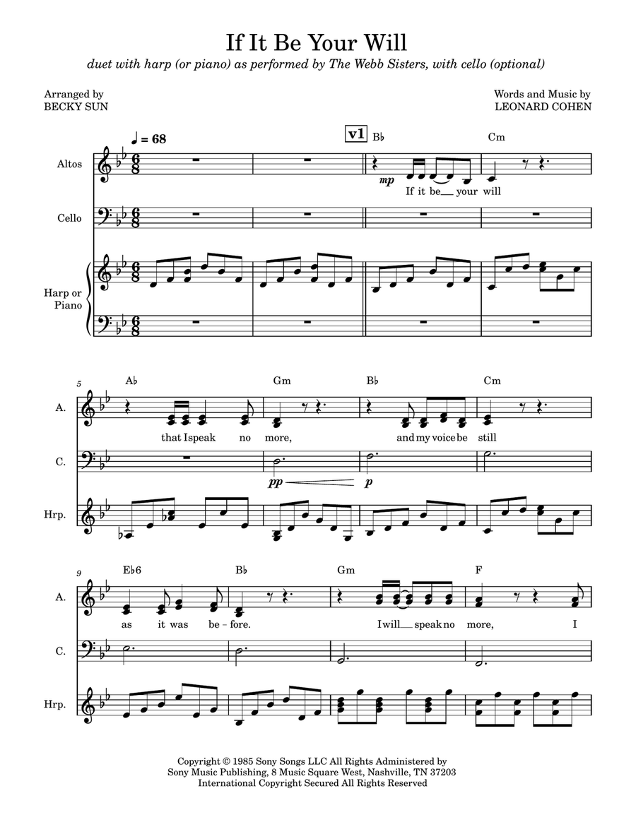 If It Be Your Will If It Be Your Will Small Ensemble scores gallery preview page 1