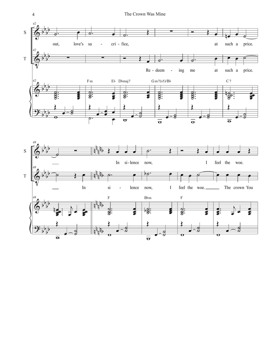 The Crown Was Mine (Holy Week/Good Friday version) (2-part choir - (Soprano and Tenor) 2-Part scores gallery preview page 4
