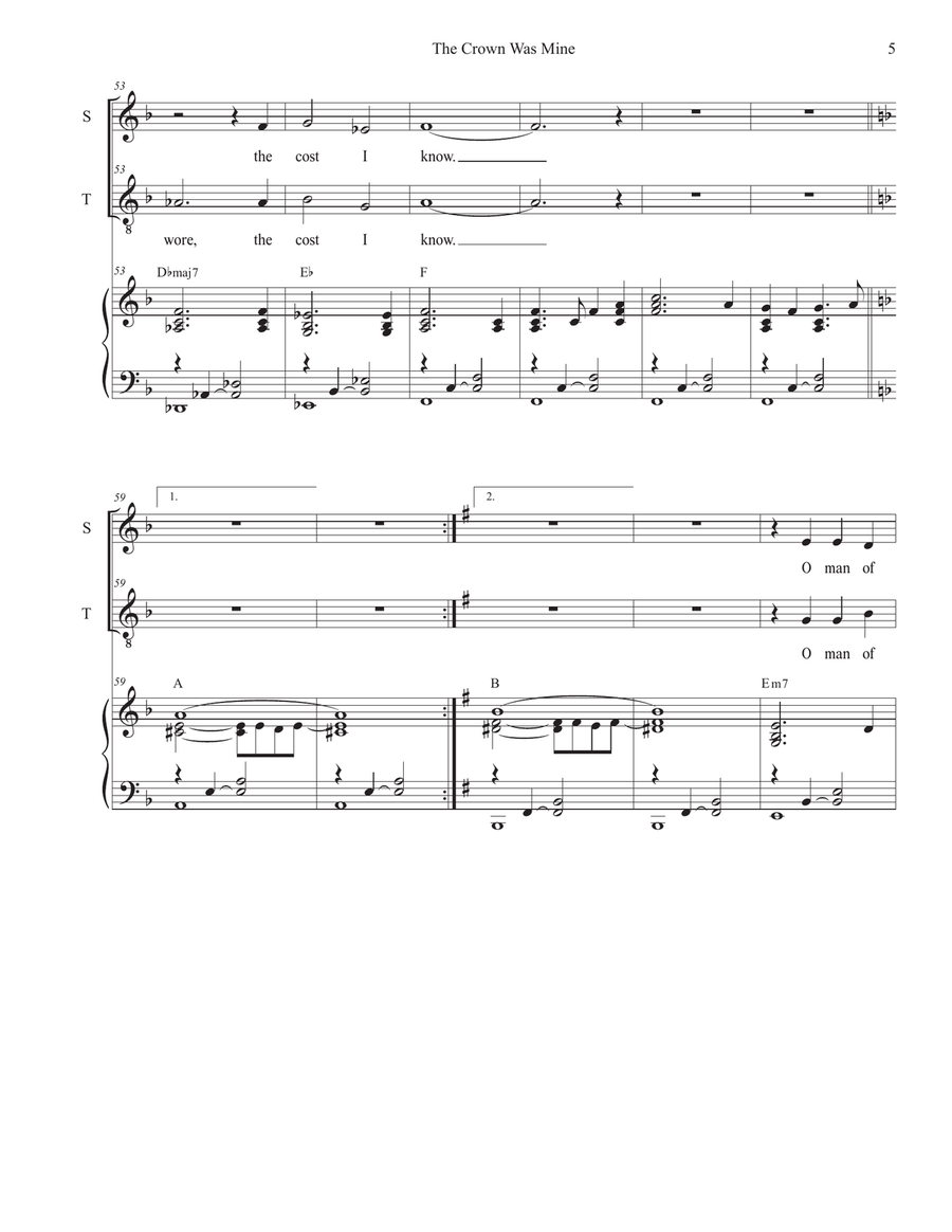The Crown Was Mine (Holy Week/Good Friday version) (2-part choir - (Soprano and Tenor) 2-Part scores gallery preview page 5