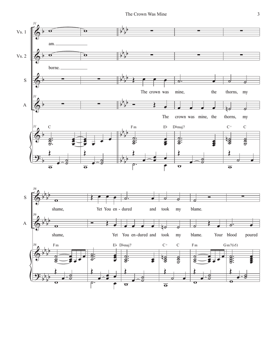 The Crown Was Mine (Holy Week/Good Friday version) (2-part choir - (SA) SA scores gallery preview page 3