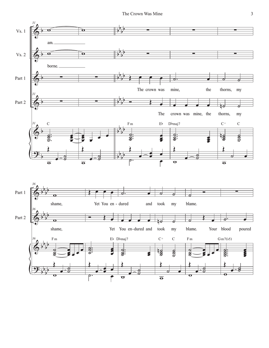 The Crown Was Mine (Holy Week/Good Friday version) (2-part choir) 2-Part scores gallery preview page 3