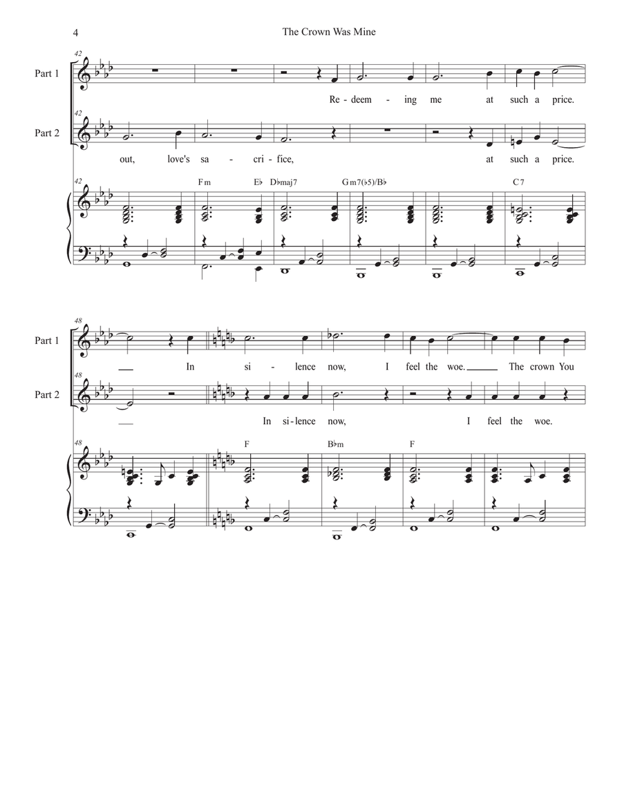 The Crown Was Mine (Holy Week/Good Friday version) (2-part choir) 2-Part scores gallery preview page 4