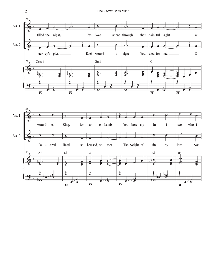 The Crown Was Mine (Holy Week/Good Friday version) (SAB) 3-Part scores gallery preview page 2