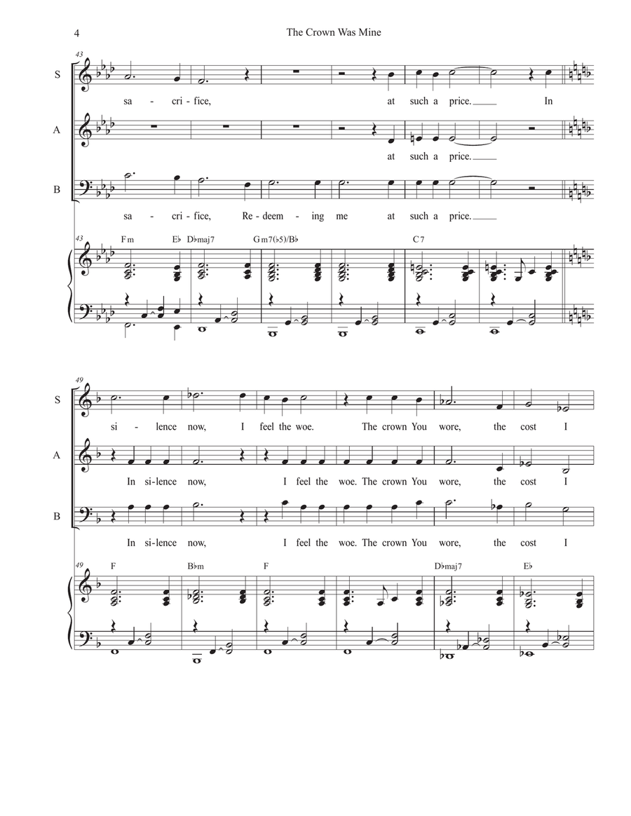 The Crown Was Mine (Holy Week/Good Friday version) (SAB) 3-Part scores gallery preview page 4