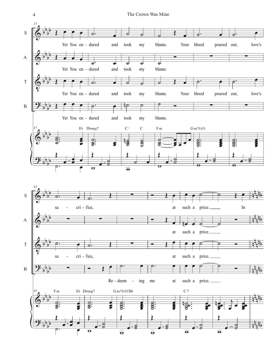 The Crown Was Mine (Holy Week/Good Friday version) (Vocal Quartet - (SATB) 4-Part scores gallery preview page 4