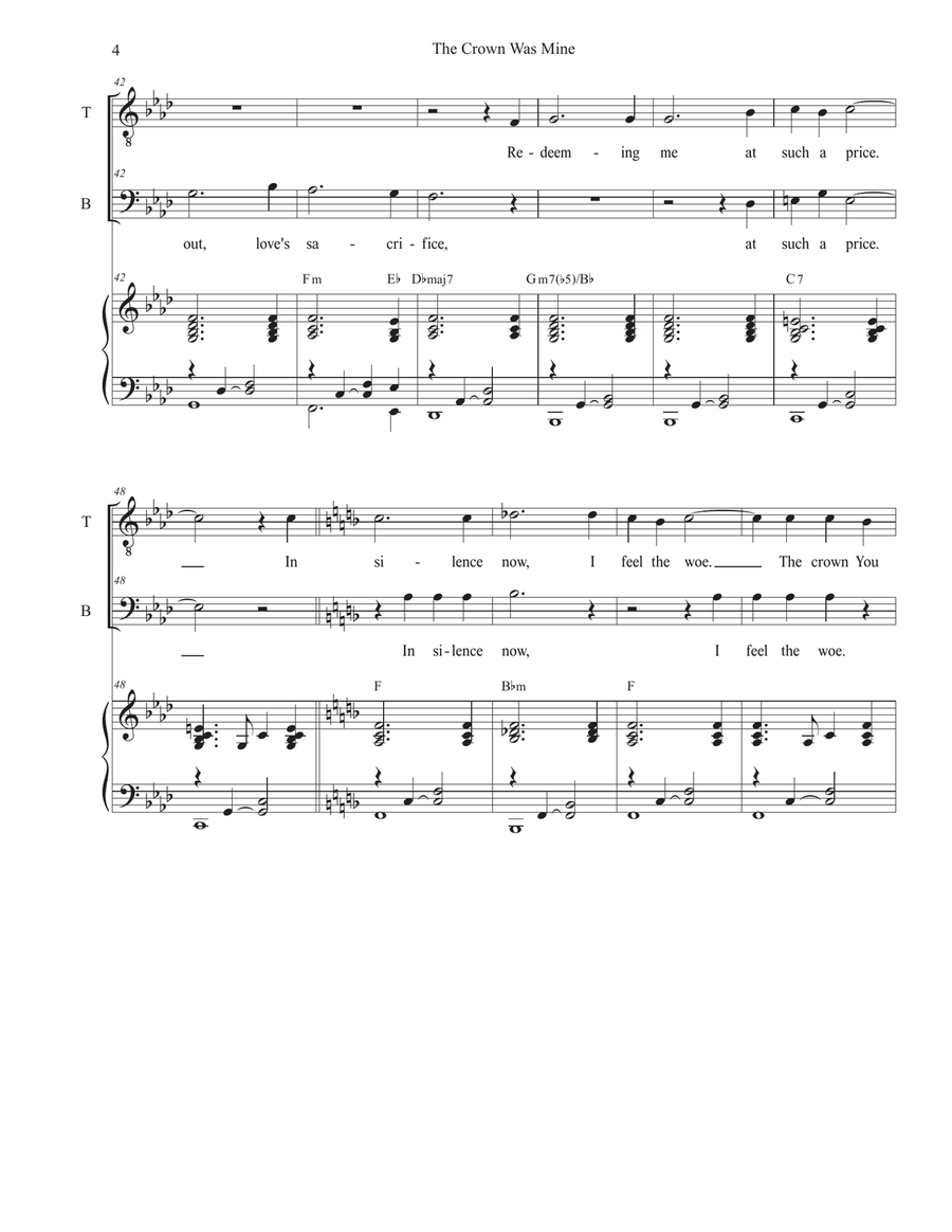 The Crown Was Mine (Holy Week/Good Friday version) (Duet for Tenor and Bass solo) by Stephen DeCesare Tenor Voice - Digital Sheet Music page 4