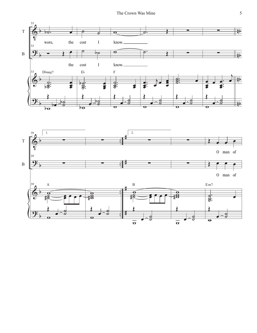 The Crown Was Mine (Holy Week/Good Friday version) (Duet for Tenor and Bass solo) by Stephen DeCesare Tenor Voice - Digital Sheet Music page 5