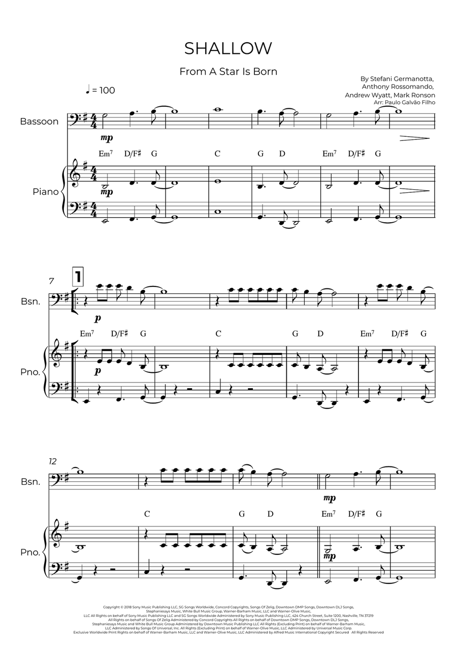 Shallow Shallow Bassoon scores gallery preview page 2