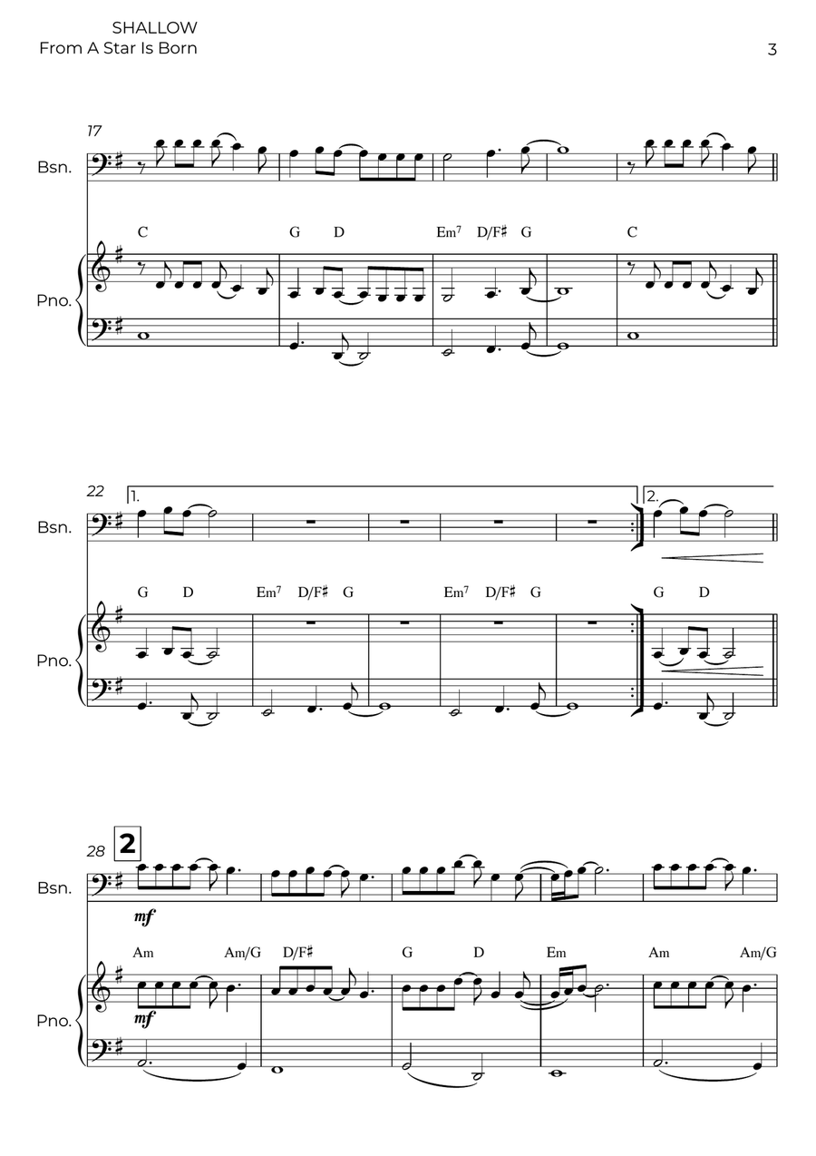 Shallow Shallow Bassoon scores gallery preview page 3