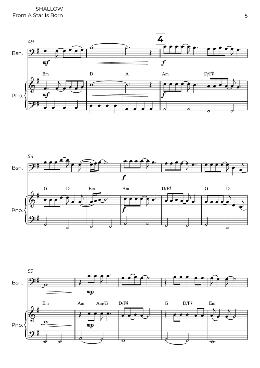 Shallow Shallow Bassoon scores gallery preview page 5
