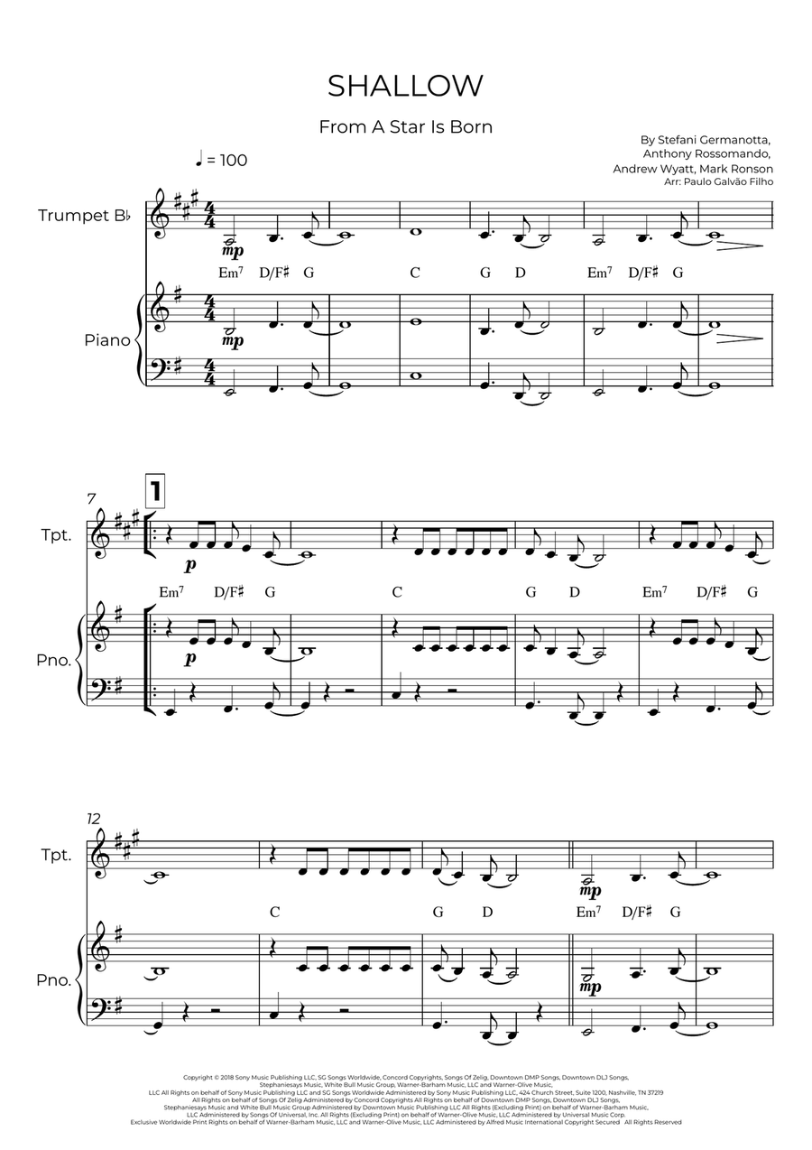 Shallow Shallow B-Flat Trumpet scores gallery preview page 2