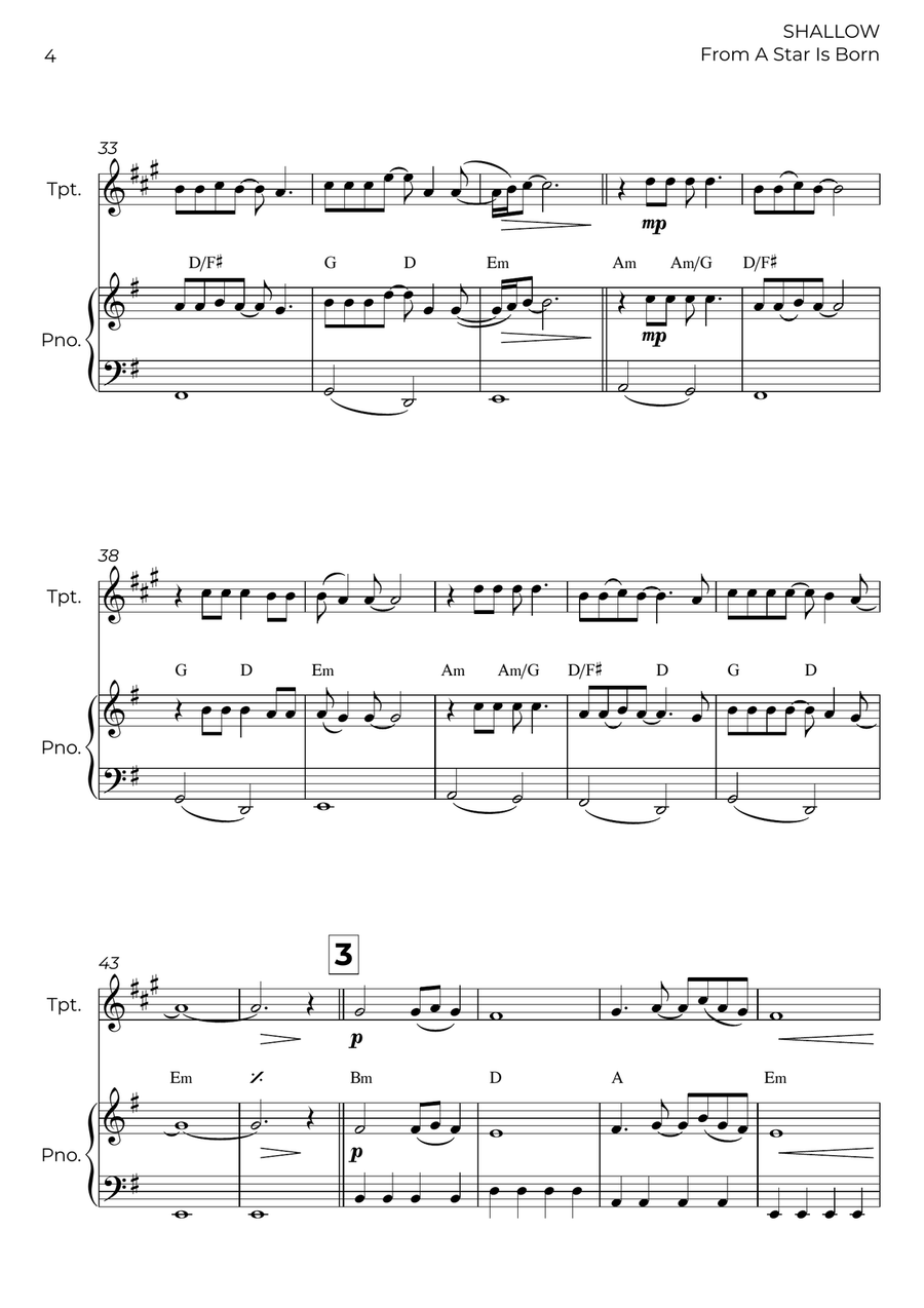 Shallow Shallow B-Flat Trumpet scores gallery preview page 4