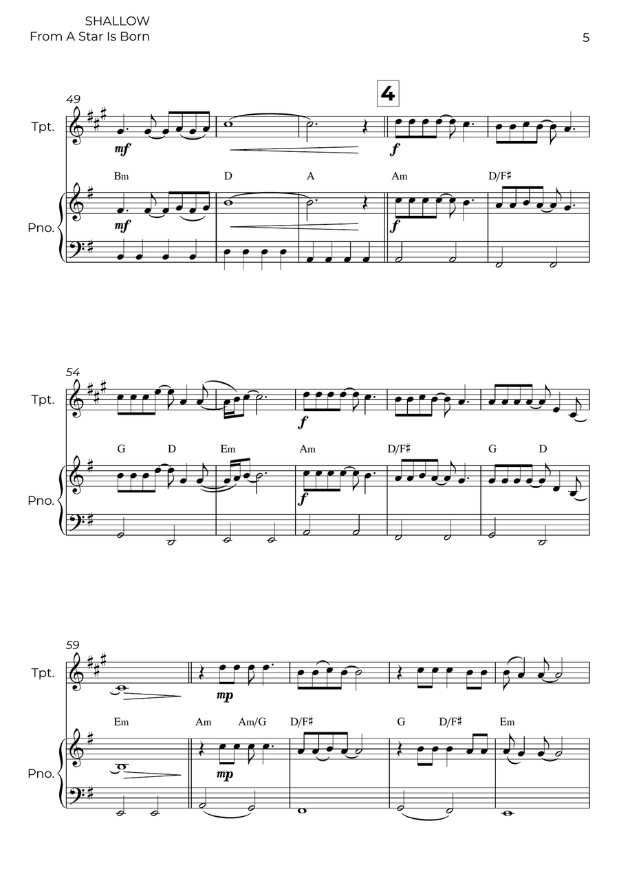 Shallow Shallow B-Flat Trumpet scores gallery preview page 5