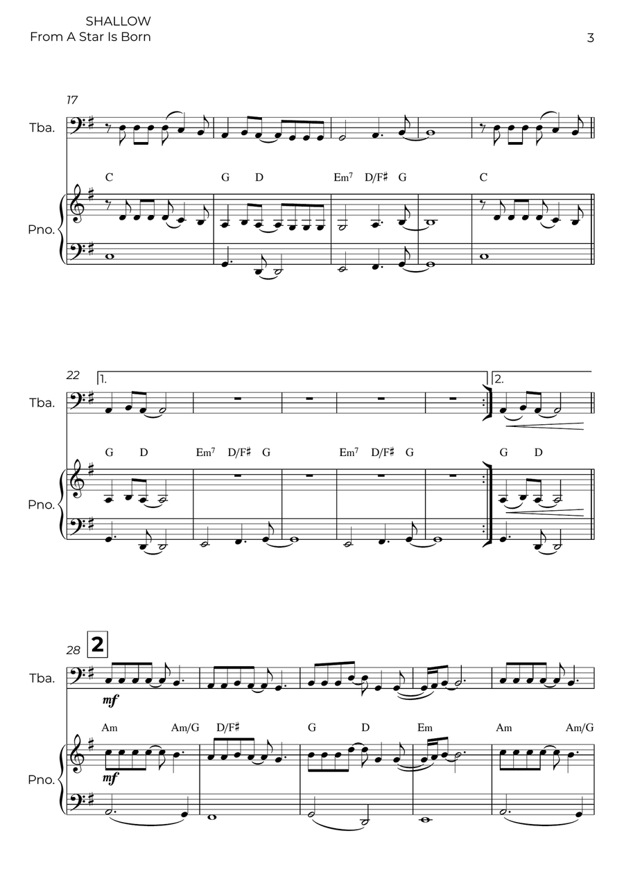 Shallow Shallow Piano scores gallery preview page 3