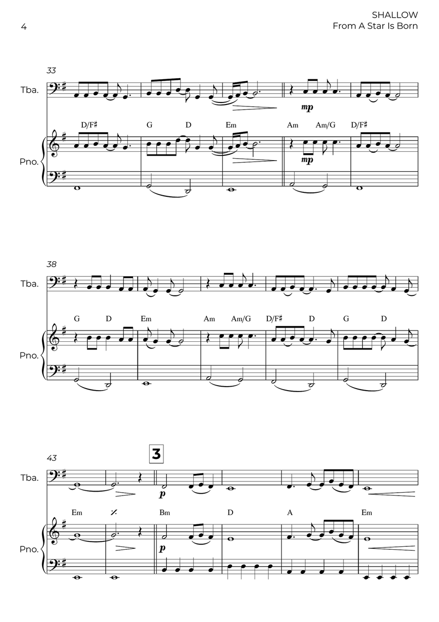 Shallow Shallow Piano scores gallery preview page 4