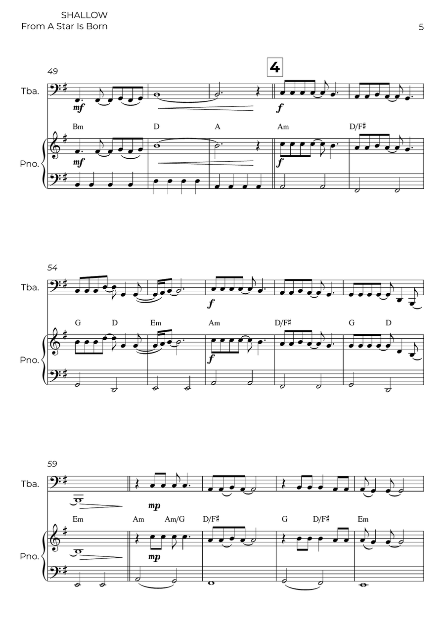 Shallow Shallow Piano scores gallery preview page 5