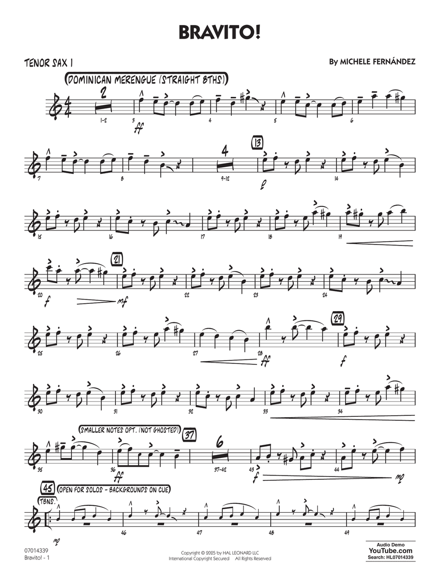 Bravito! - Tenor Sax 1 Bravito! - Tenor Sax 1 Jazz Ensemble scores gallery preview page 1