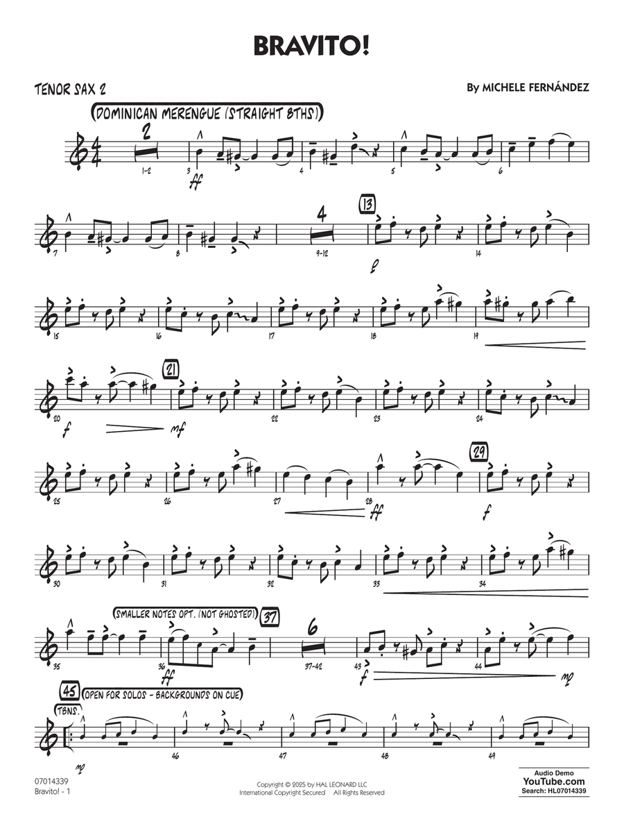 Bravito! - Tenor Sax 2 Bravito! - Tenor Sax 2 Jazz Ensemble scores gallery preview page 1