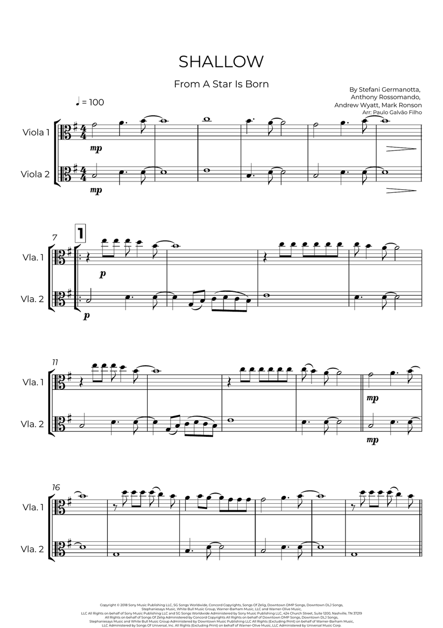 Shallow Shallow String Duet scores gallery preview page 2