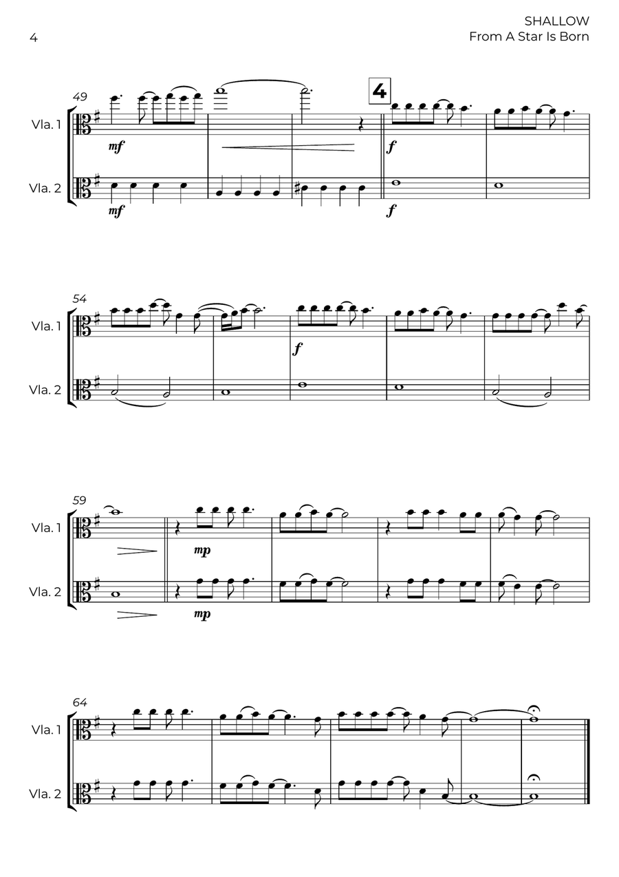 Shallow Shallow String Duet scores gallery preview page 4