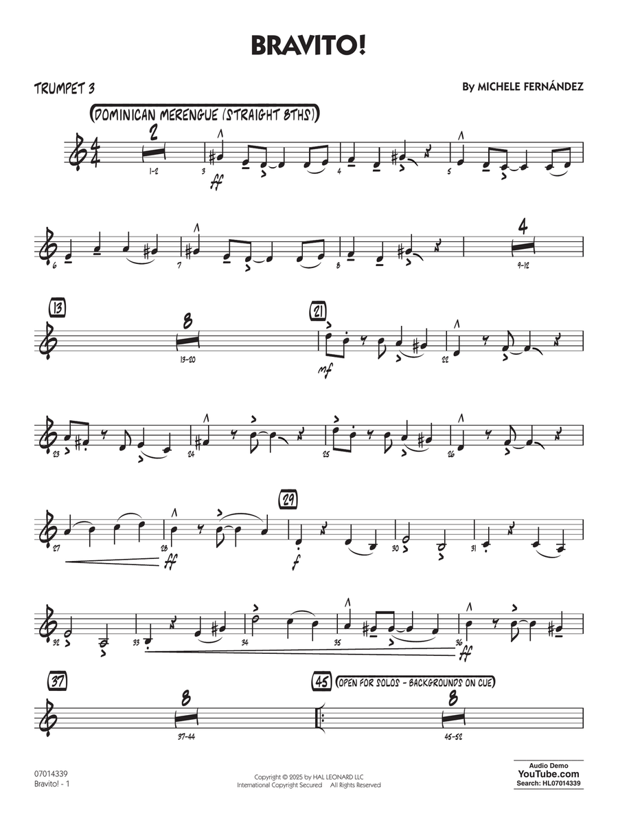 Bravito! - Trumpet 3 Bravito! - Trumpet 3 Jazz Ensemble scores gallery preview page 1