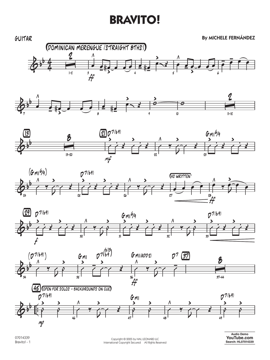 Bravito! - Guitar Bravito! - Guitar Jazz Ensemble scores gallery preview page 1