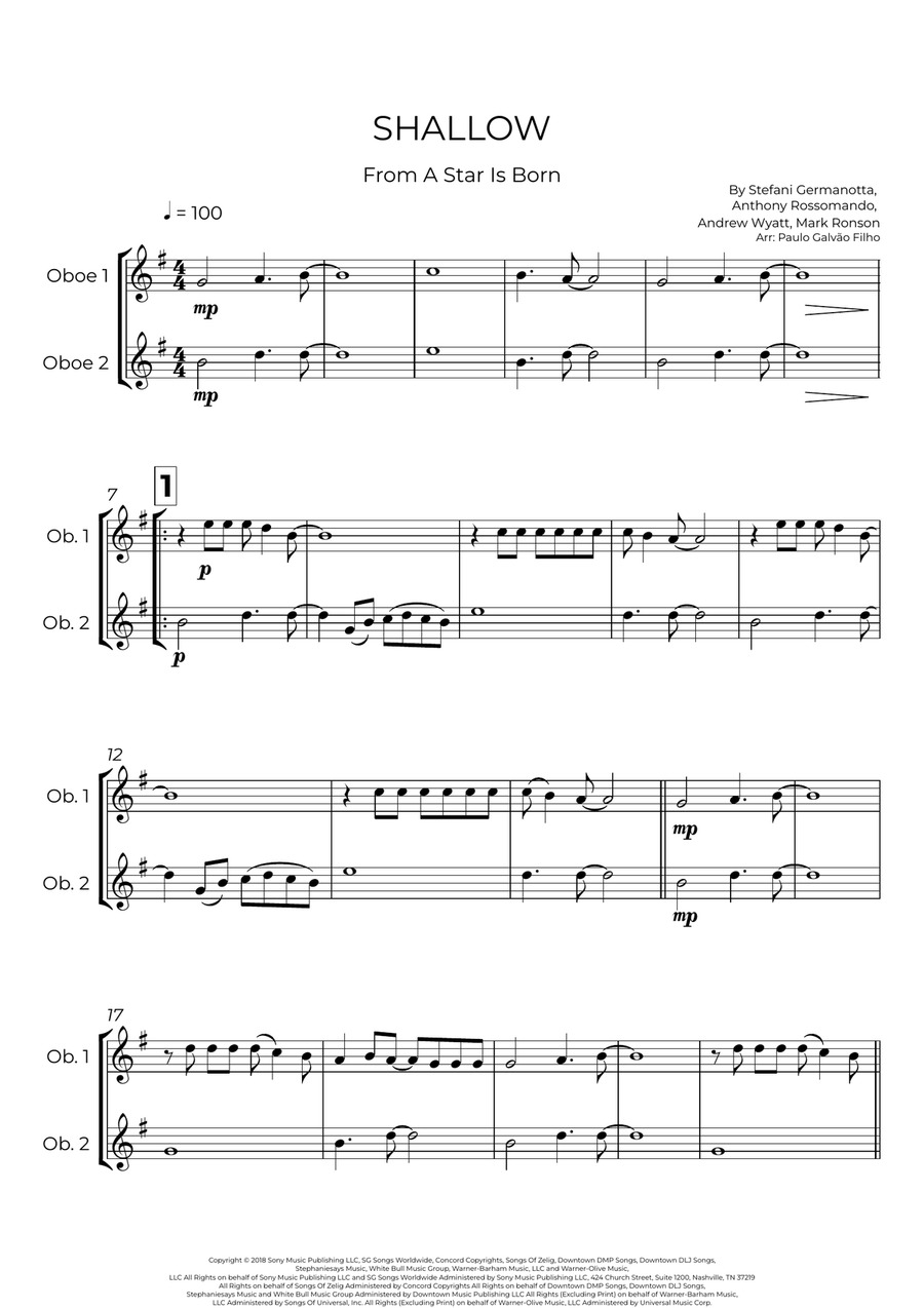 Shallow Shallow Woodwind Duet scores gallery preview page 2