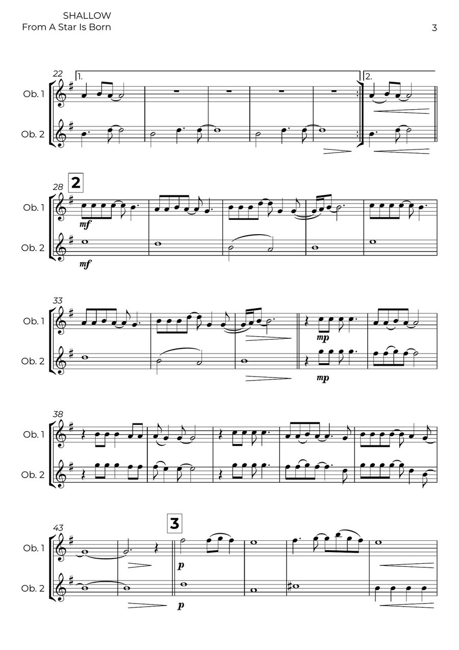 Shallow Shallow Woodwind Duet scores gallery preview page 3