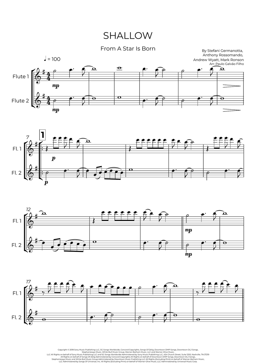 Shallow Shallow Flute Duet scores gallery preview page 2